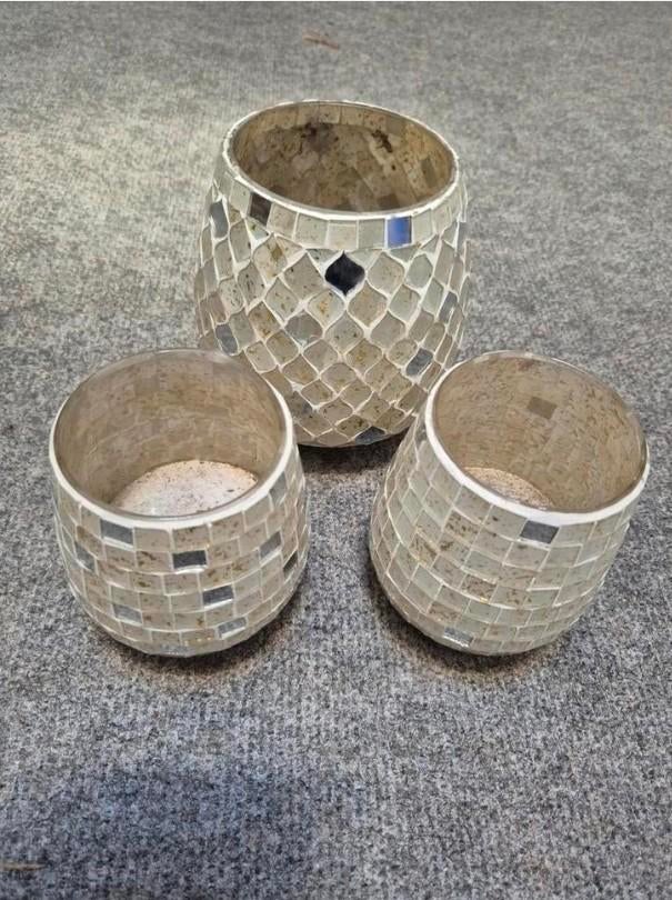 Set van 3 windlichtjes van Riviera Maison, Huis en Inrichting, Woonaccessoires | Kandelaars en Kaarsen, Minder dan 25 cm, Overige materialen