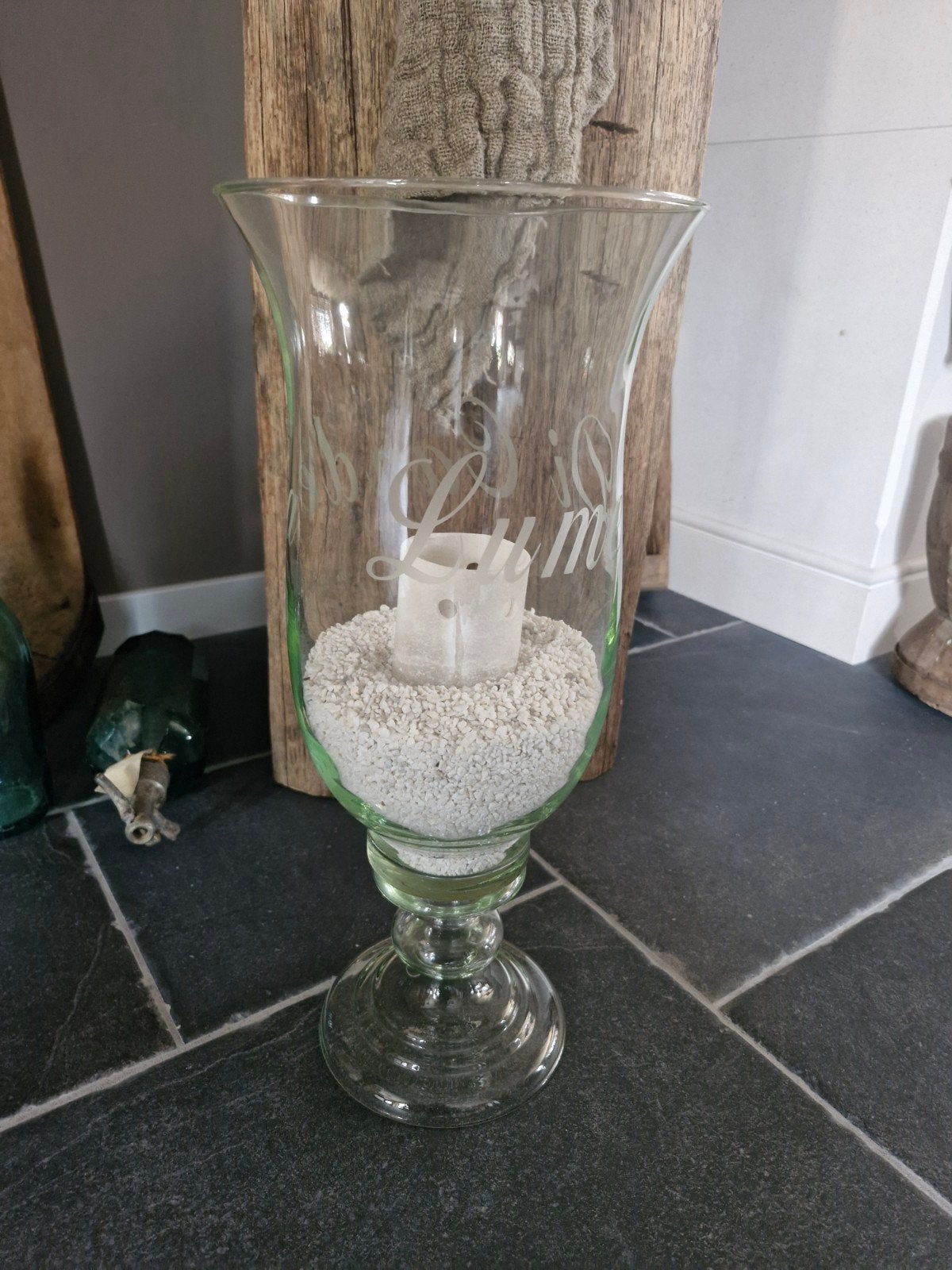 Groot windlicht. Ca 50 cm hoog., Ophalen