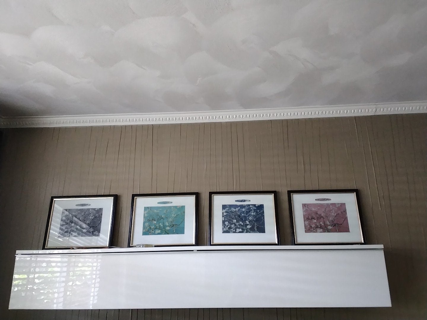 Wandmeubel hoogglans wit, Ophalen, Kunststof, Gebruikt, Met klep(pen)