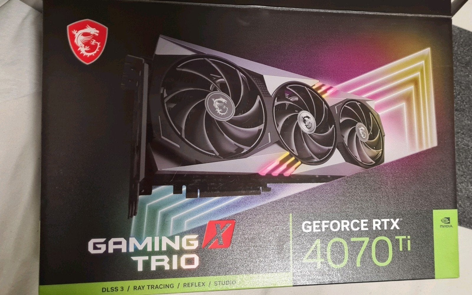 MSI GeForce RTX 4070 Ti Gaming X Trio videokaart, Ophalen, GDDR6, PCI-Express 4, Zo goed als nieuw