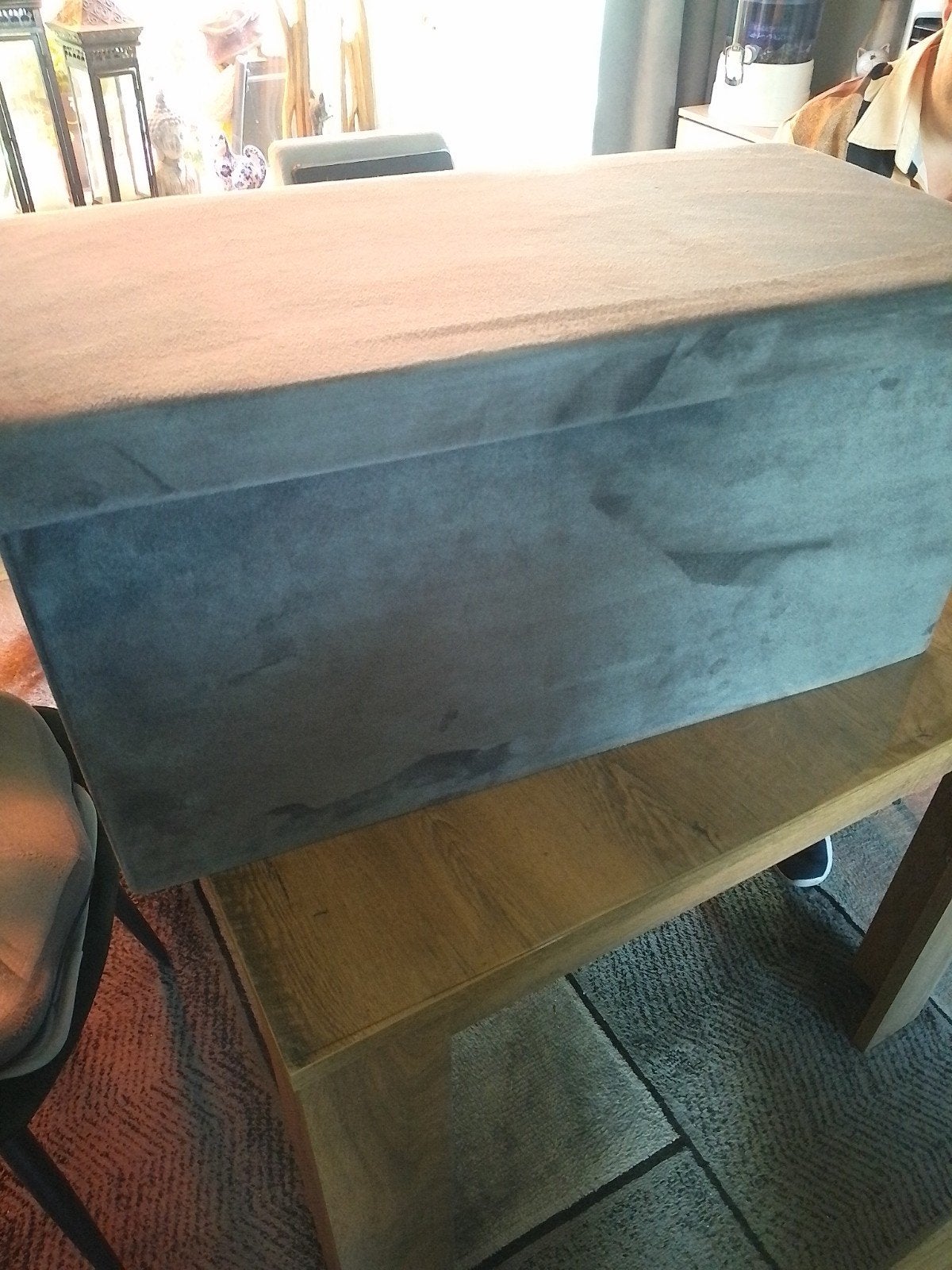 Hocker opberg poef opvouwbaar, Ophalen, Vierkant, 75 tot 100 cm, Zo goed als nieuw