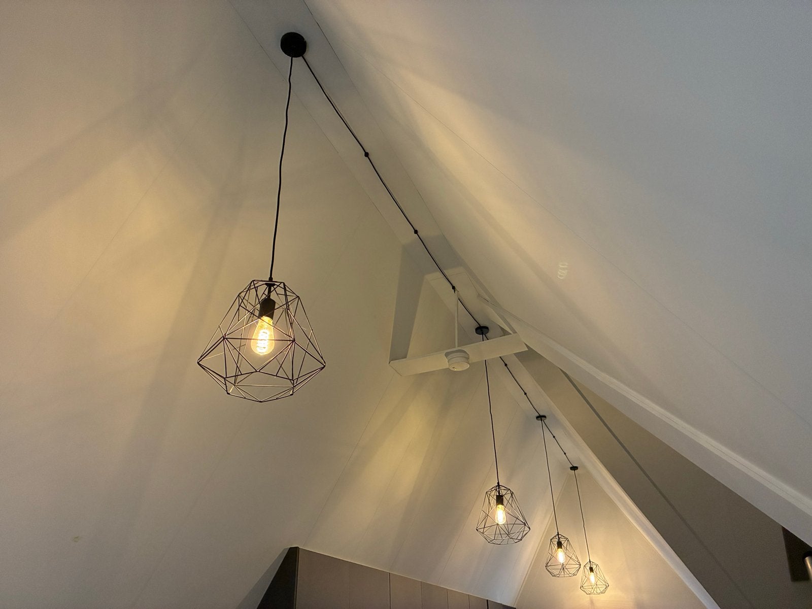 4x QAZQA Industriële hanglamp met strijkijzer snoer, Ophalen, Gebruikt, Metaal, E27 (groot)