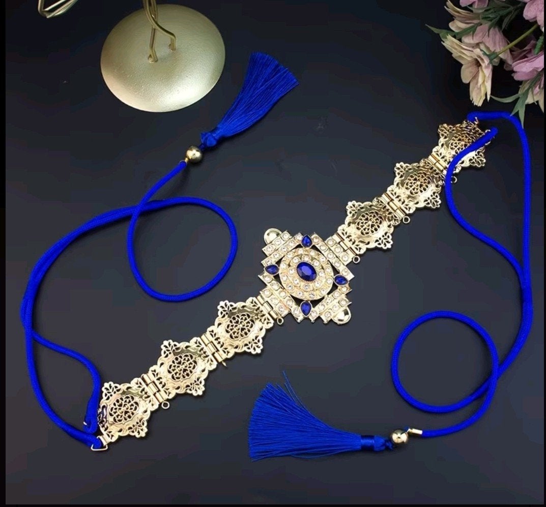 Nieuwe Marokkaanse Riem met Blauwe Kwastjes, Kleding | Dames, Ophalen, Nieuw, Overige kleuren