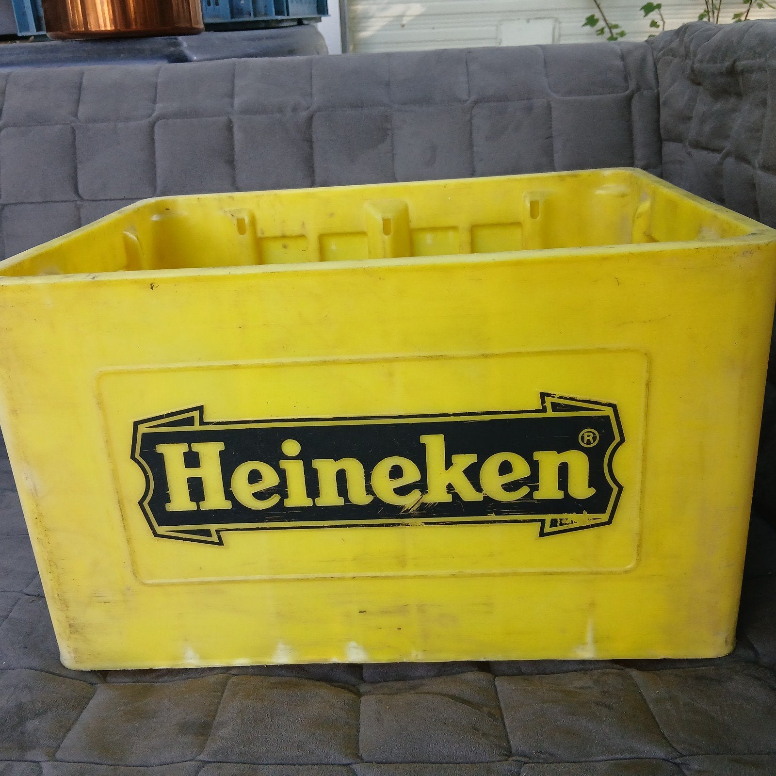 Vintage gele "Heineken" krat, Ophalen of Verzenden, Gebruikt, Heineken