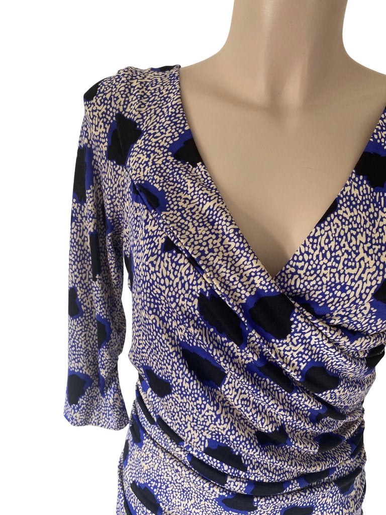Diane von Furstenberg jurk S, Maat 38/40 (M), Blauw, Ophalen of Verzenden, Zo goed als nieuw