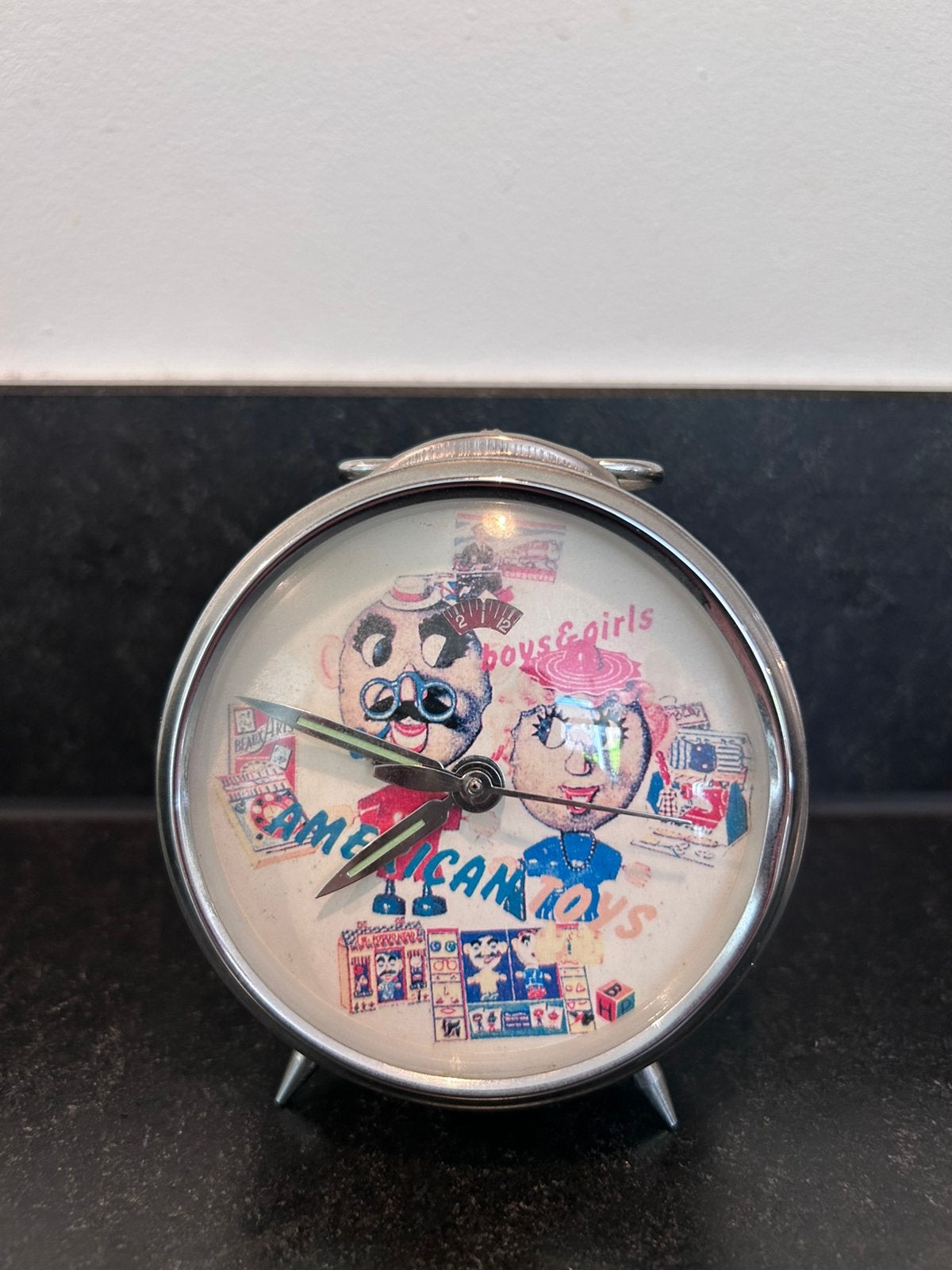Vintage wekker - Wake up with a smile!, Ophalen of Verzenden