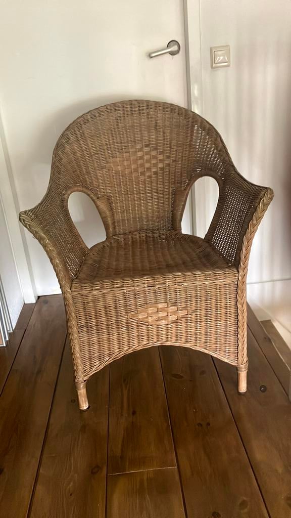 Rotan stoel, Huis en Inrichting, Ophalen, Gebruikt, Bruin, Riet of Rotan