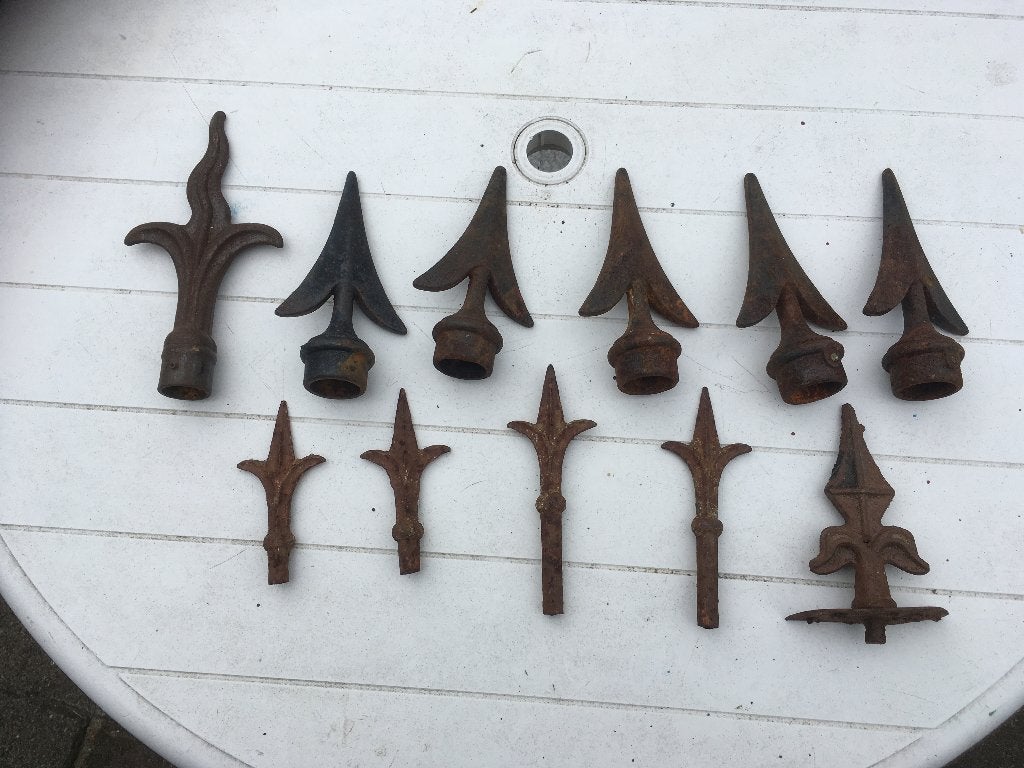 hek sier ornamenten 11 stuks sierpunten, Ophalen of Verzenden, Gebruikt, IJzer, Sierhekwerk