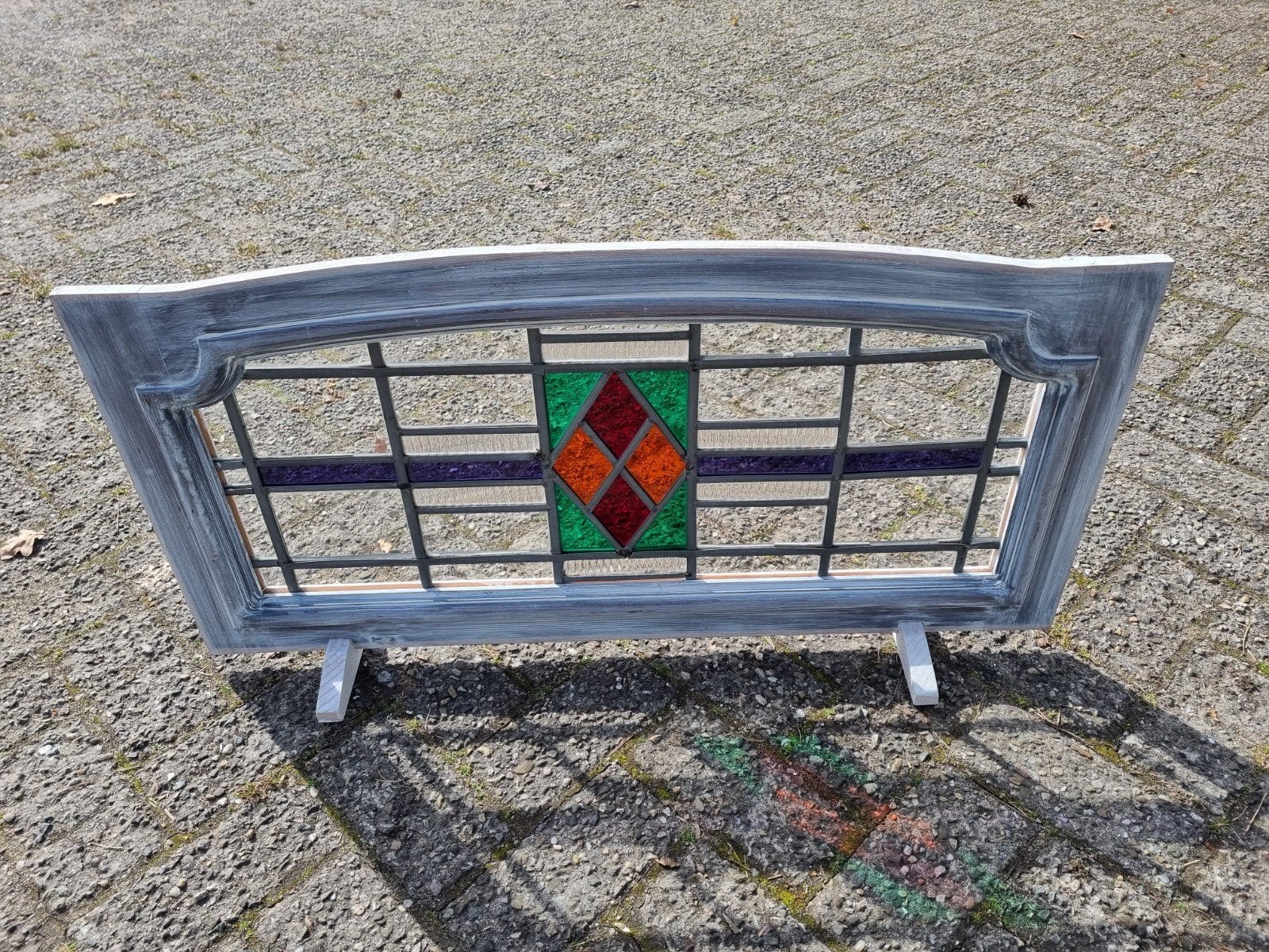 Unieke standaard met glas in lood., Ophalen, Hout, Minder dan 100 cm