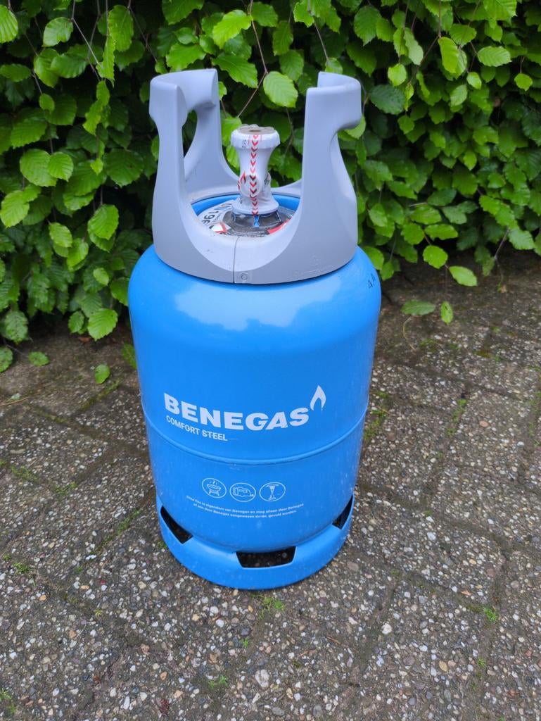 Benegas Comfort Steel gasfles 6KG vol verzegeld incl €25 stg, Caravans en Kamperen, Ophalen, Nieuw