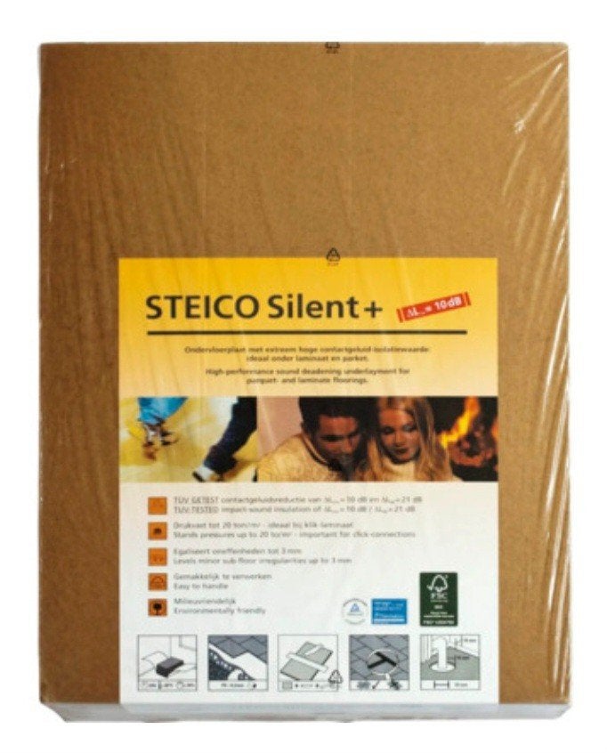 5 stuks Ondervloer S-Silent Plus plaat 4,6 m², dikte 10 mm, Overige materialen, 30 cm of meer, 50 tot 150 cm, Overige typen