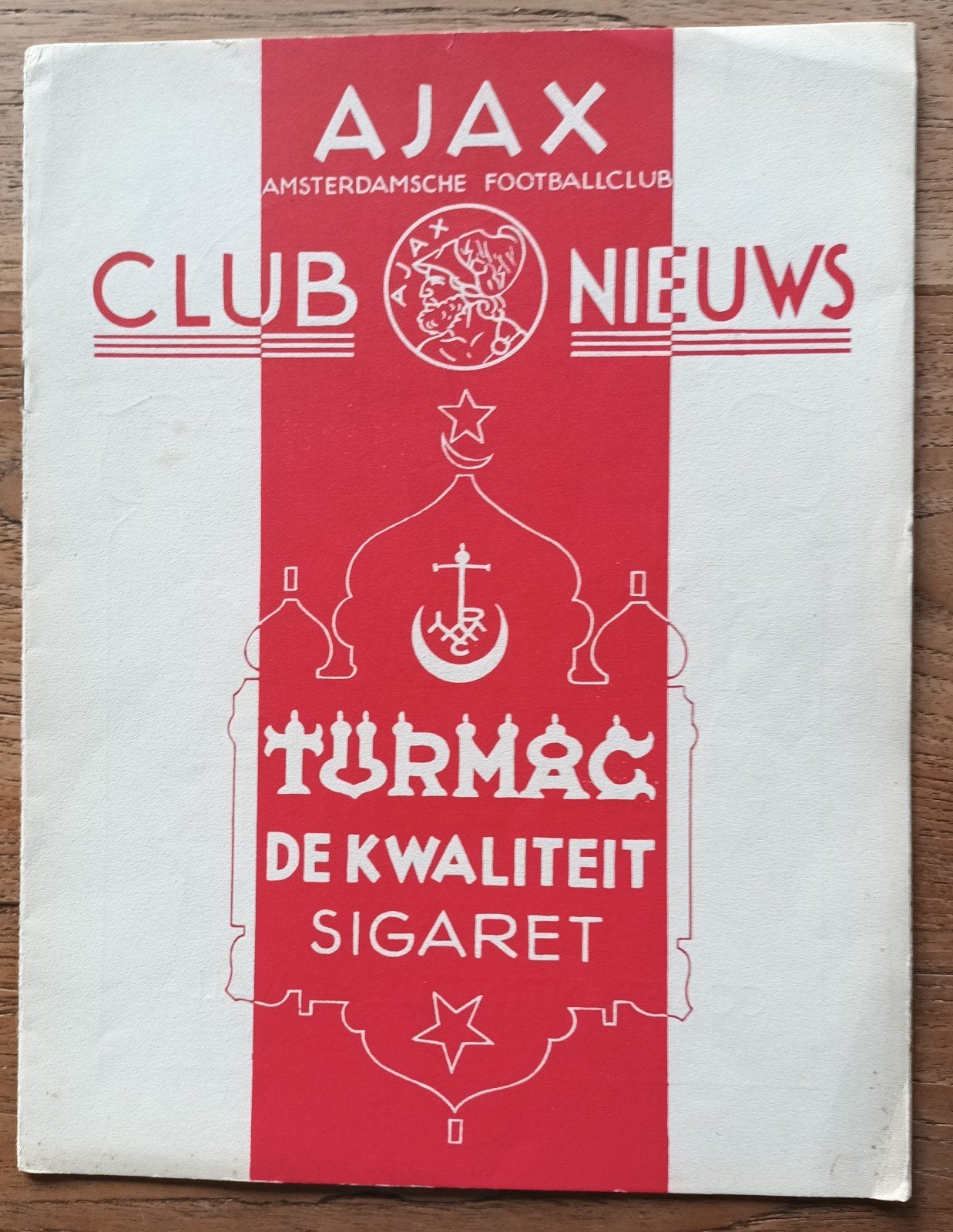 Ajax Clubnieuws 1934 - nr 12 met Turmac Reclame, Verzenden, Ajax