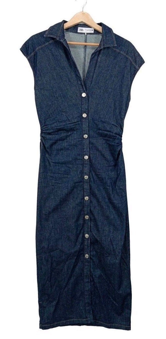 Zara demin jurk, spijkerjurk, maat L, Ophalen of Verzenden, Zo goed als nieuw, Maat 42/44 (L), Blauw