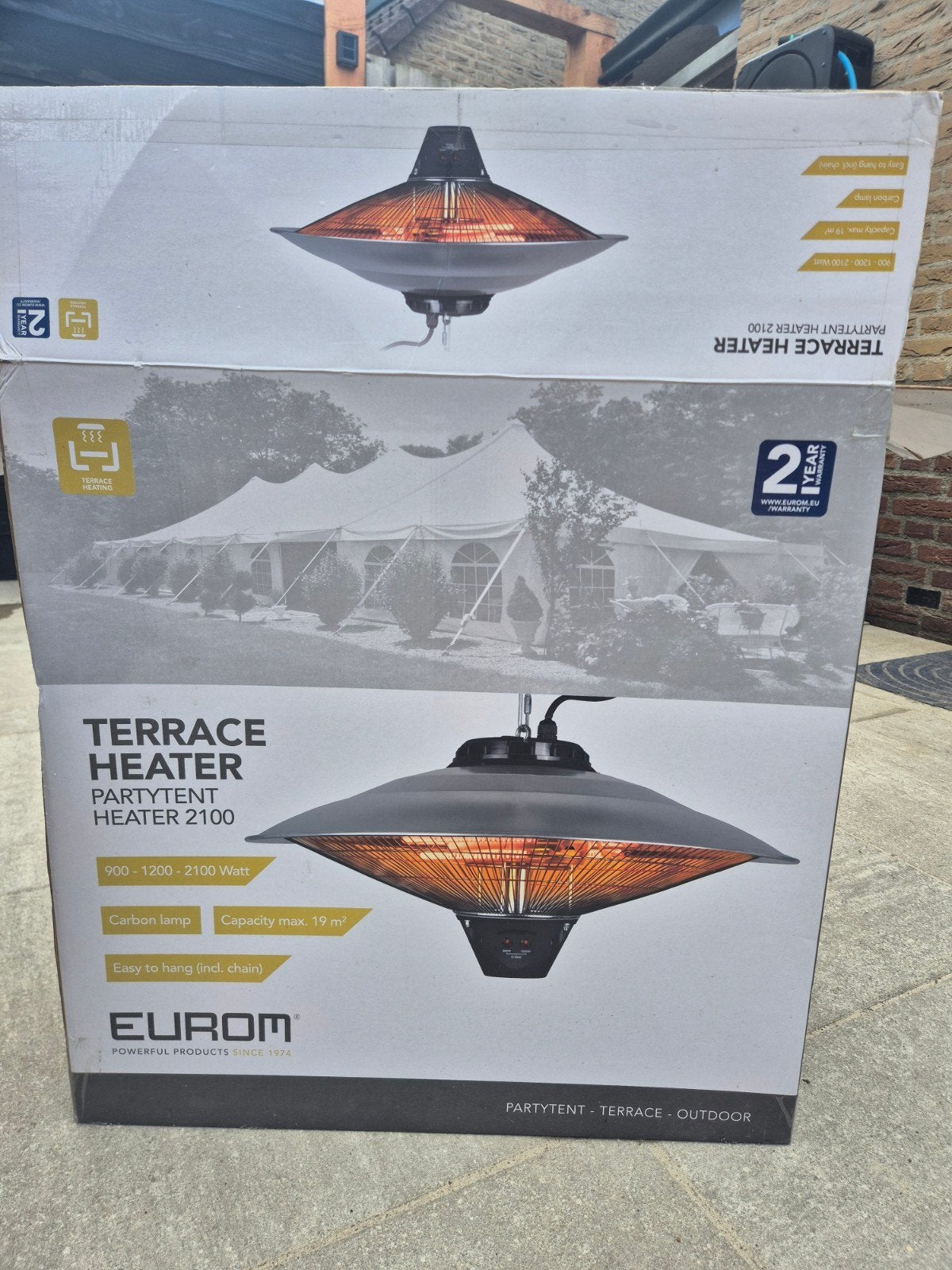 Terras heater, Ophalen, Zo goed als nieuw