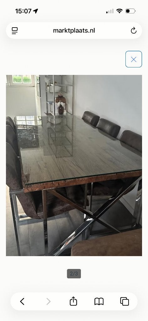 Eettafel, Huis en Inrichting, Tafels | Eettafels, Gebruikt, 50 tot 100 cm, 150 tot 200 cm, Vijf personen of meer, Rechthoekig