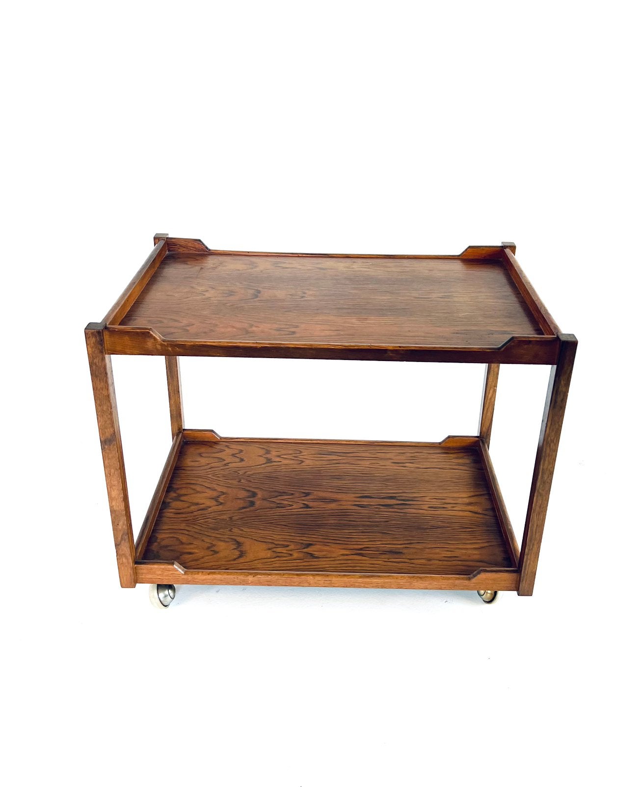 Vintage Palissanderhouten trolley ‘60, Huis en Inrichting, Tafels | Bijzettafels, Zo goed als nieuw, Rechthoekig, 45 tot 60 cm