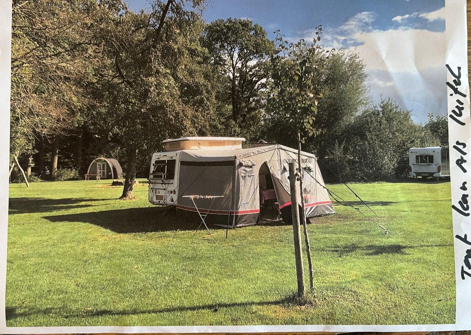 Luifel/tent Marvella voor caravan (rood/grijs), Ophalen, Gebruikt