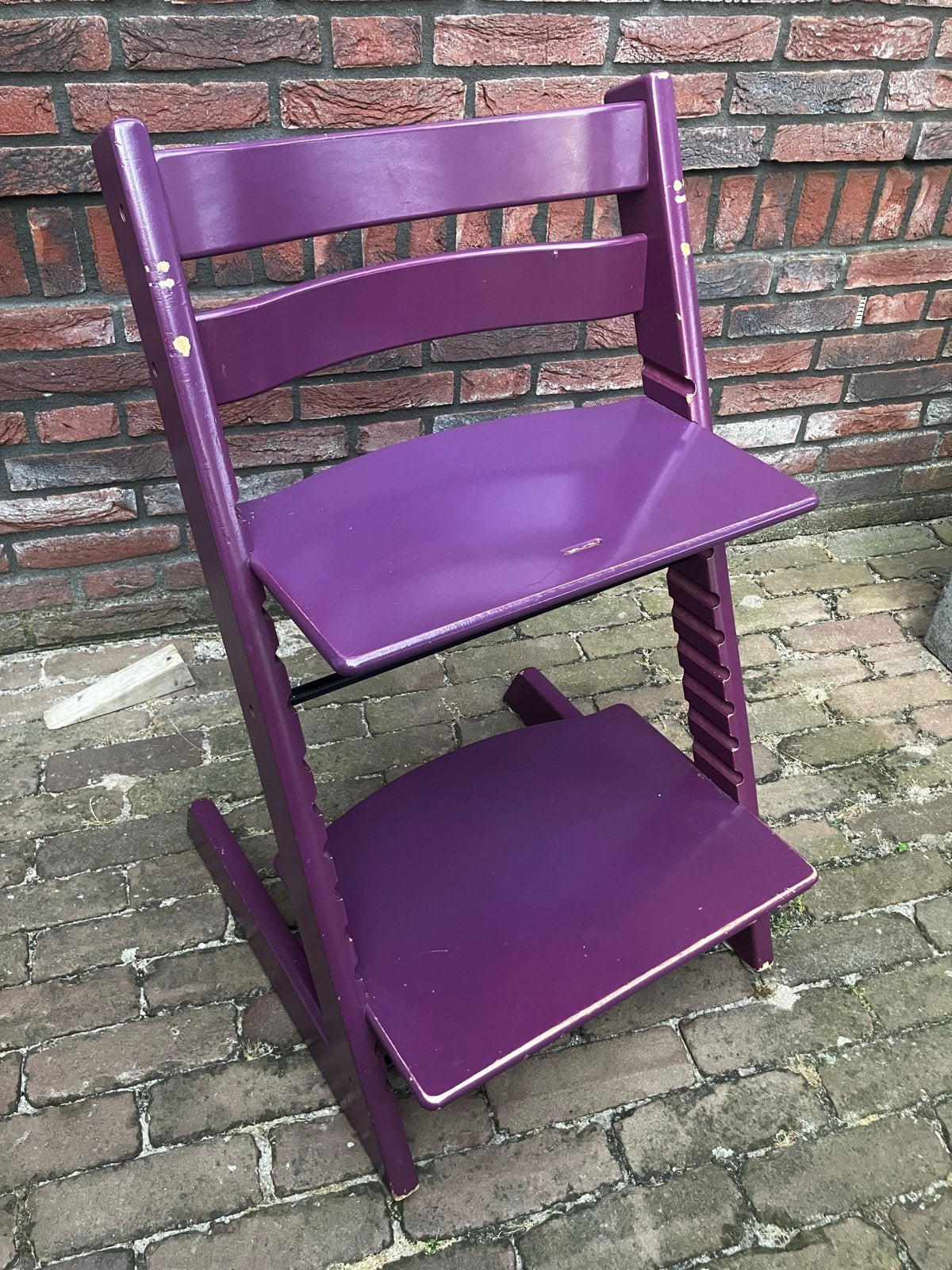 Stokke Tripp Trapp meegroeistoel paars, Kinderen en Baby's, Ophalen, Gebruikt, Meegroeistoel, Aanschuifbaar
