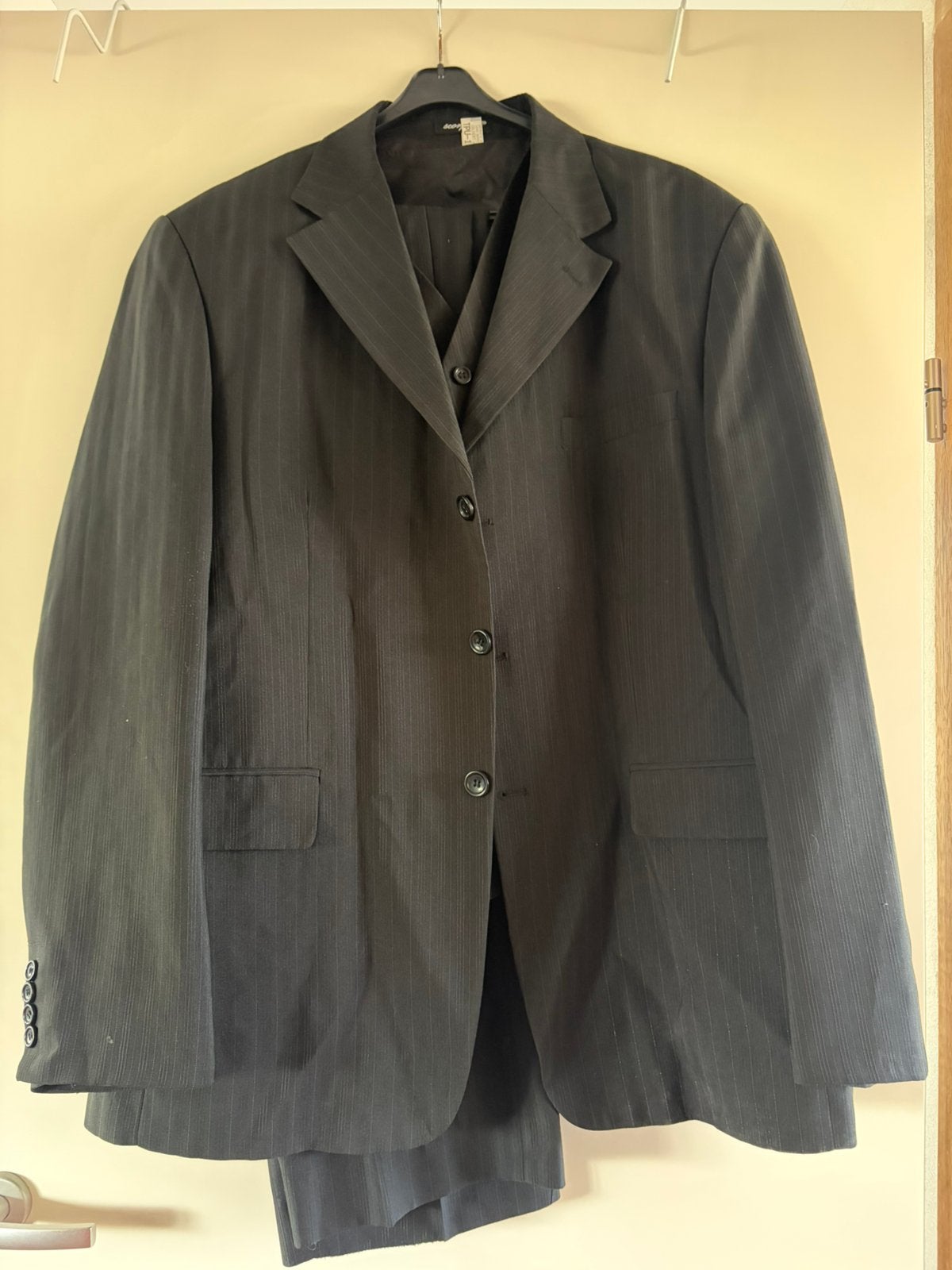 Mooi Zwart 3-delig Heren Kostuum Maat 56 - Nieuwstaat, Kleding | Heren, Ophalen of Verzenden, Zo goed als nieuw, Maat 56/58 (XL)