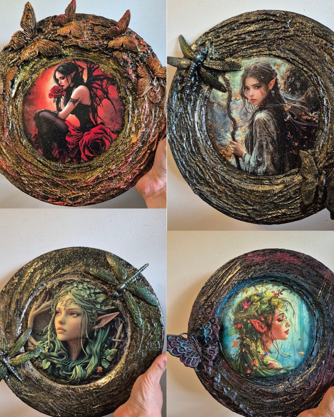 Handmade Fairy glitter borden div maten, Ophalen of Verzenden