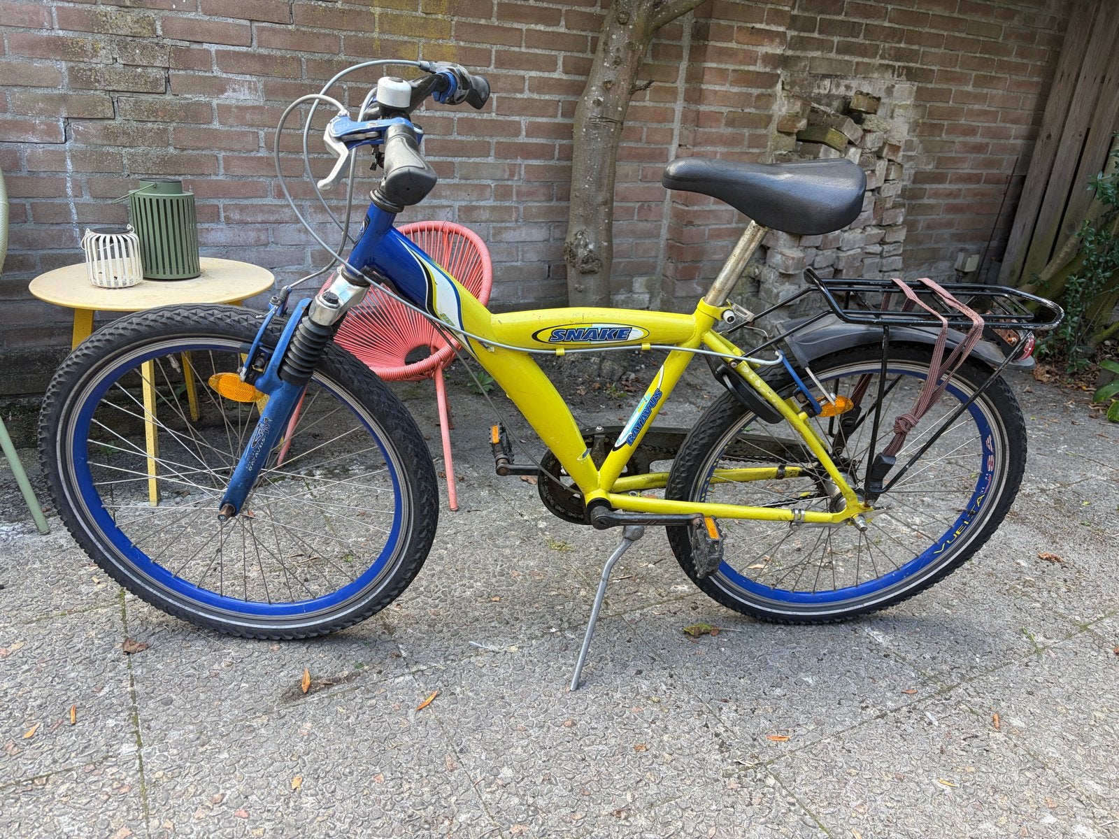Batavus Shake 24 inch kinderfiets - Geel/Blauw, Ophalen, Gebruikt, 24 inch, Handrem