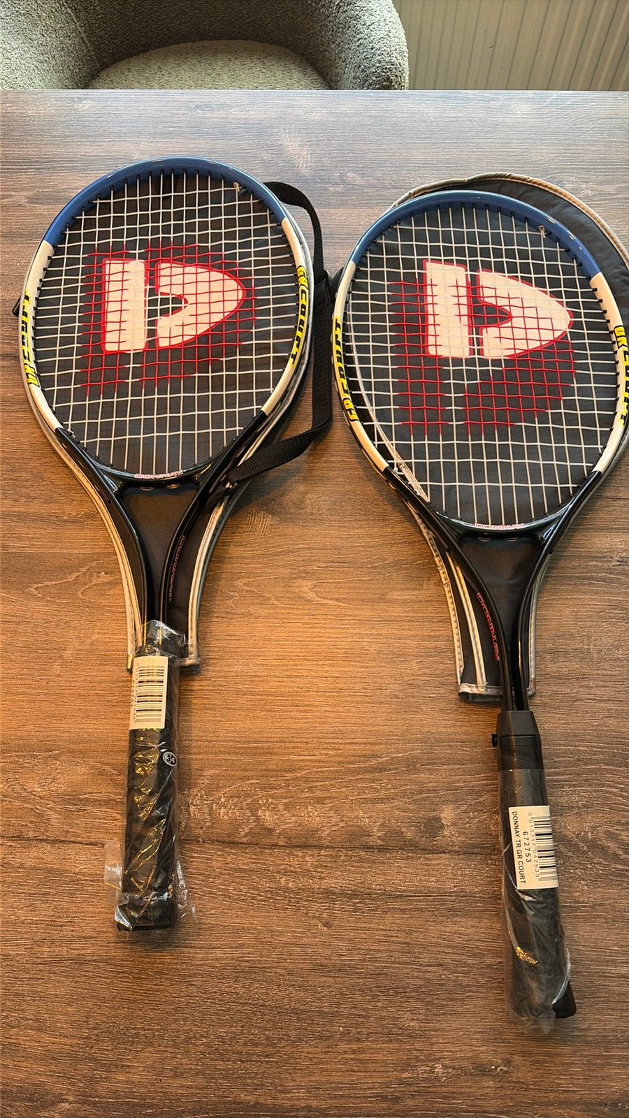 2x Donnay TR GR Court Tennisrackets met hoes, Ophalen of Verzenden, Zo goed als nieuw, Racket, Overige merken