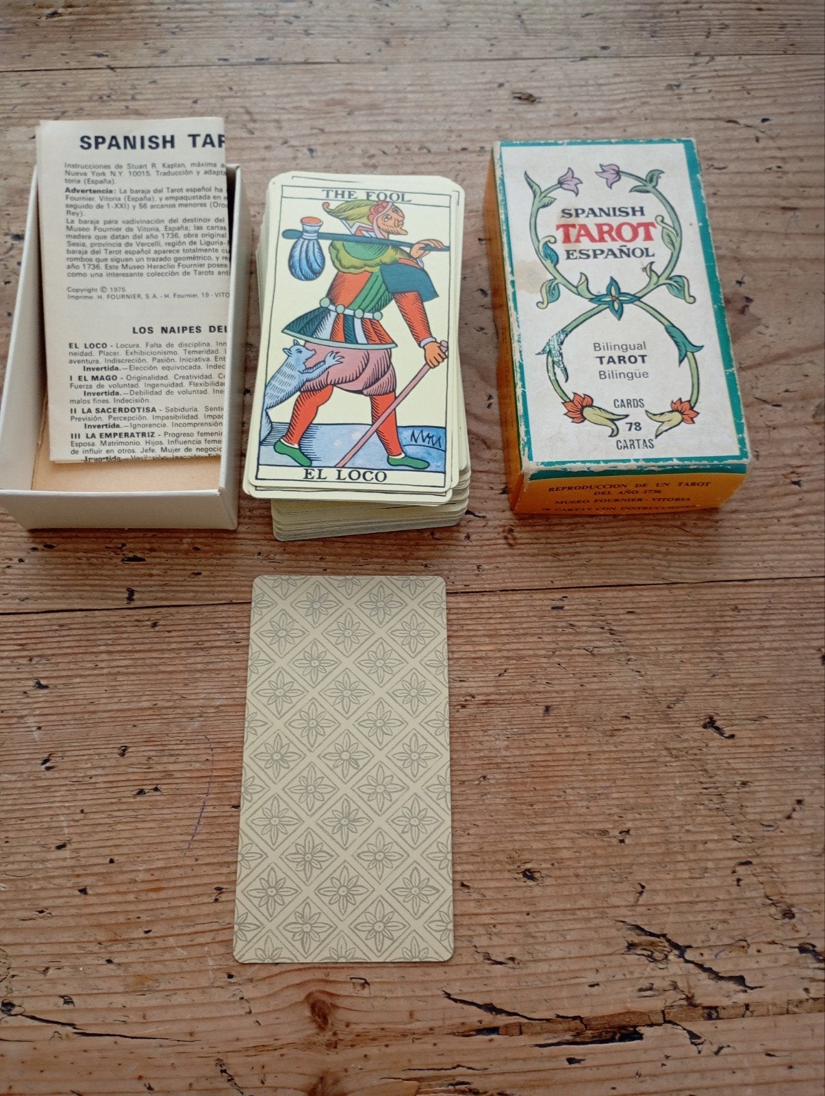 Vintage Spanish Tarot Espagnol 78 Cards Bilingual 1978, Ophalen of Verzenden, Zo goed als nieuw, Overige typen