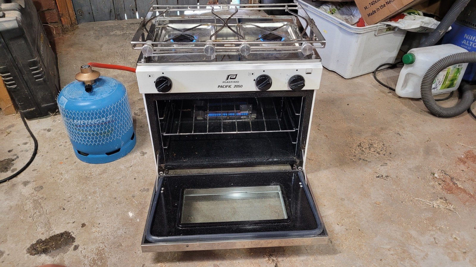 Plastimo Pacific 2050 gasfornuis met oven en 2 pitten, Ophalen of Verzenden, Gebruikt