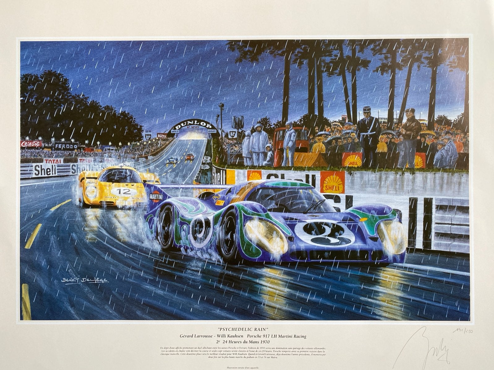 PORSCHE Psychedelic Rain - Porsche 917 Martini, Antiek en Kunst, Gelimiteerde oplage, Ophalen, Overige onderwerpen, Offsetdruk