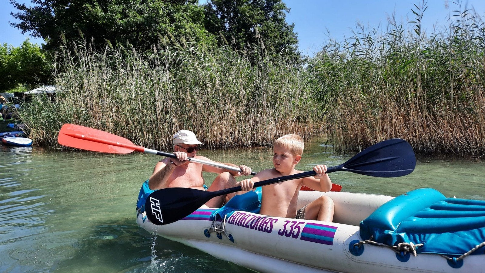 Opblaasbare kano/kajak Amazonas 335 met peddels, Watersport en Boten, Ophalen, Opblaasbaar, Gebruikt, 2-persoons