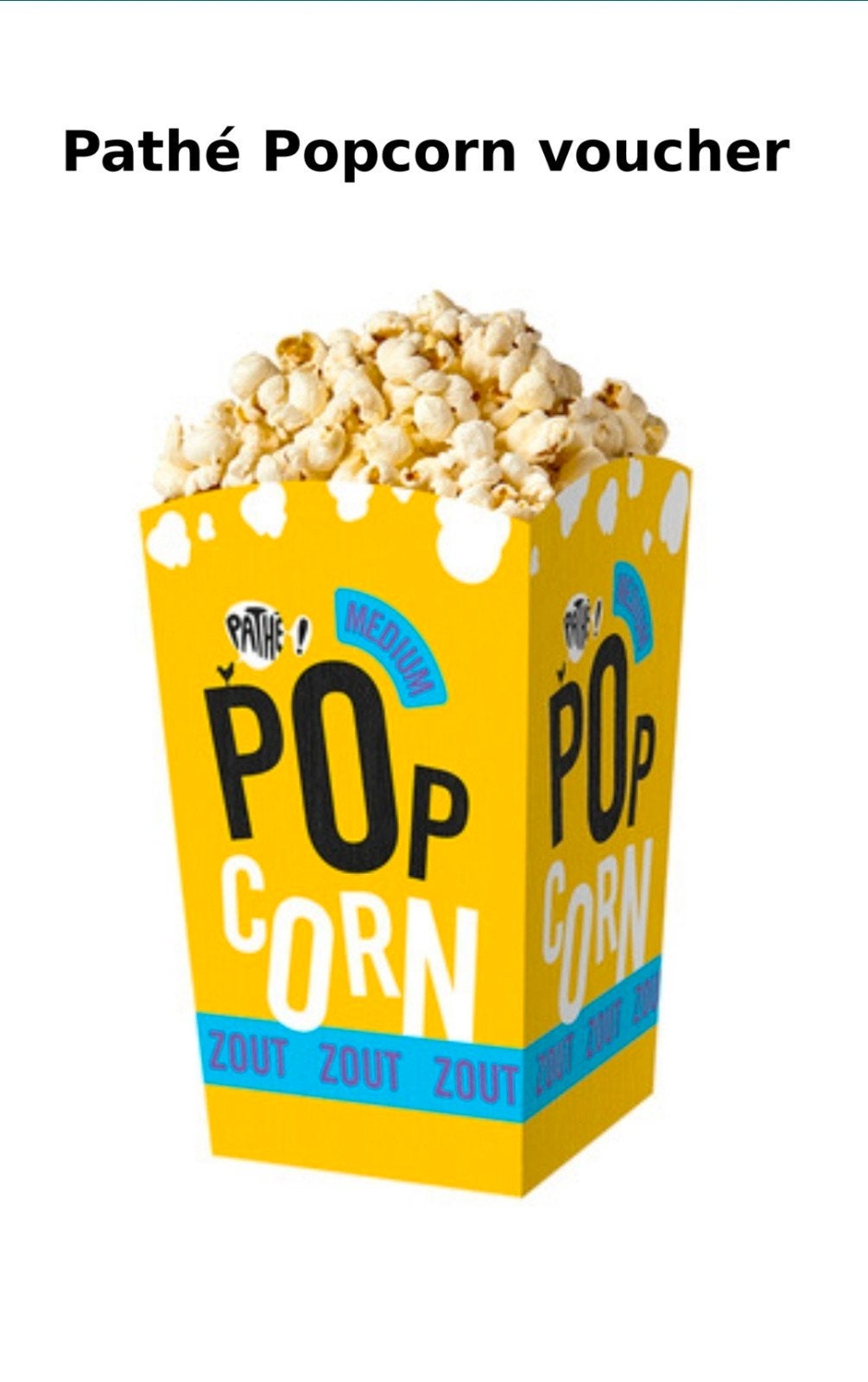 Pathé popcorn voucher 2x, Tickets en Kaartjes, Filmkaartjes, Twee personen, Vrijkaartje alle films