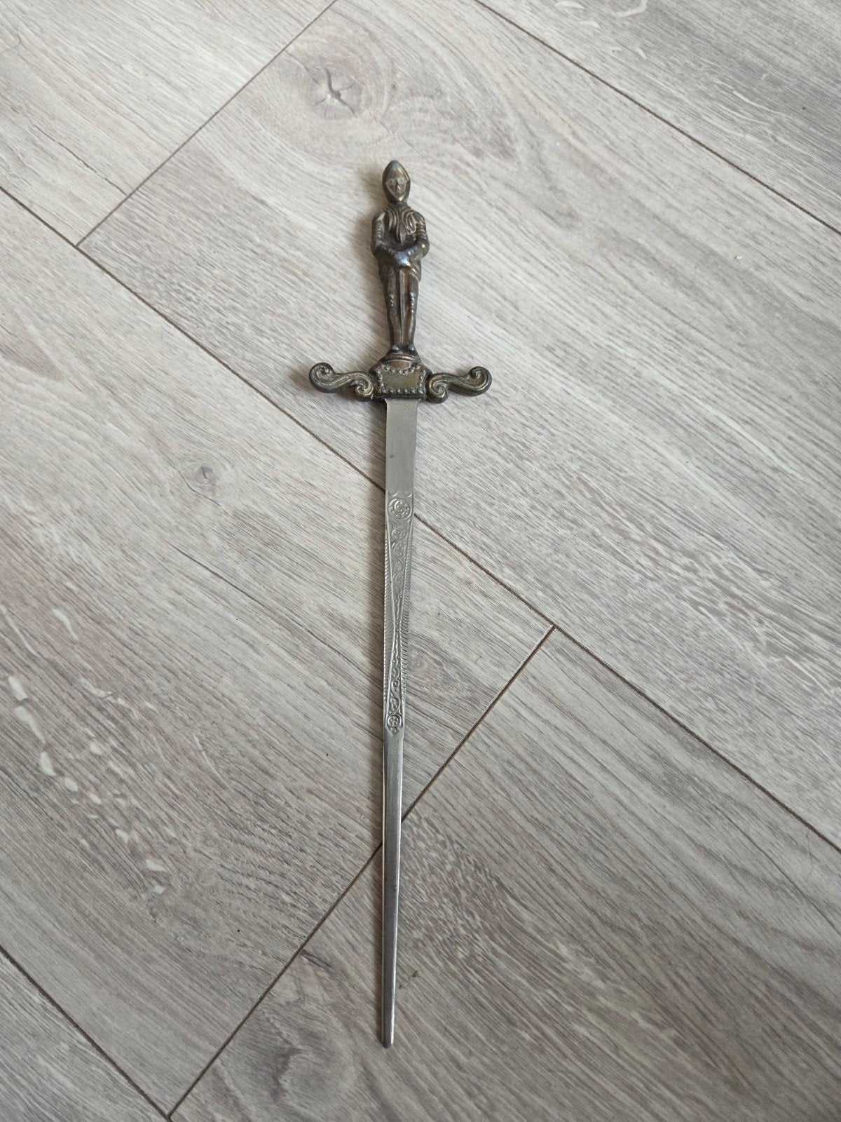 Vintage briefopener met ridderfiguur, Ophalen of Verzenden