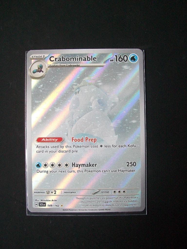 1693: Nieuwe Pokemon Kaart Secret CRABOMINABLE HP160 149/142, Verzenden, Nieuw, Losse kaart, Foil