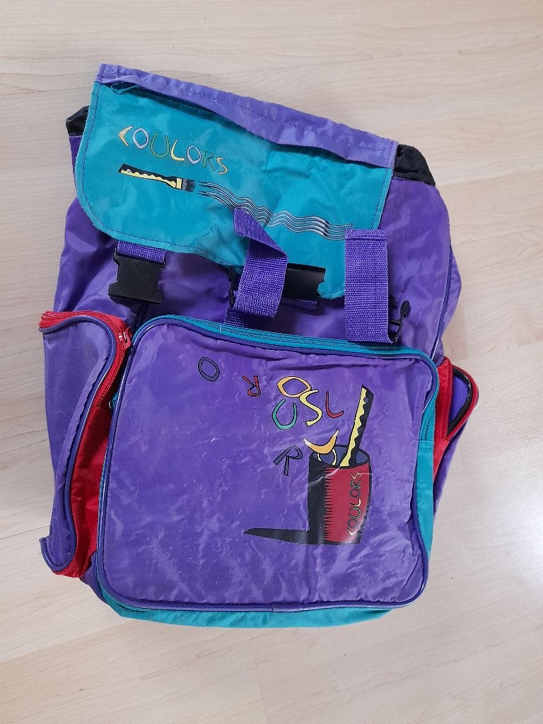 RUGTAS MET DIVERSE VAKKEN MET RITS, Ophalen of Verzenden, Gebruikt, Overige merken, 30 tot 45 cm