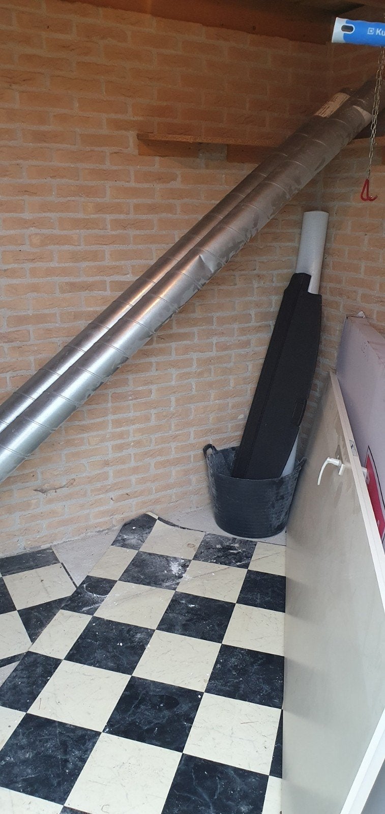 2x 3m 125mm spirobuis + t-stuk, Ophalen, Overige materialen, Nieuw, 80 mm of meer
