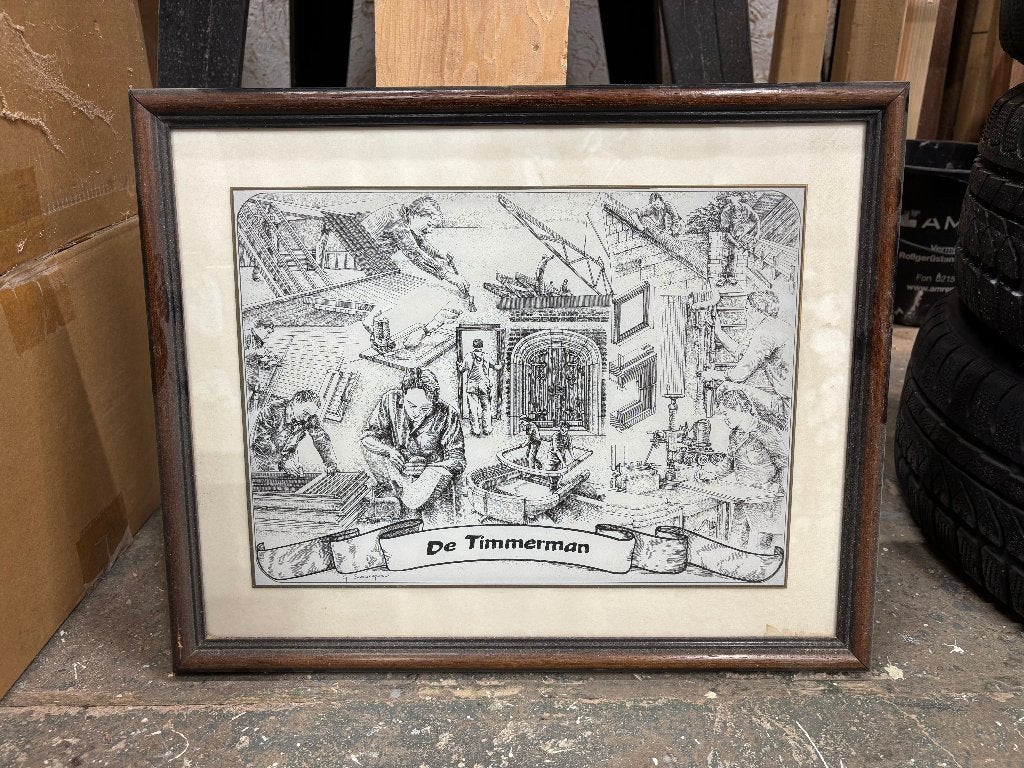 De Timmerman prent G. Swaenepoel ingelijst, Ophalen, Print
