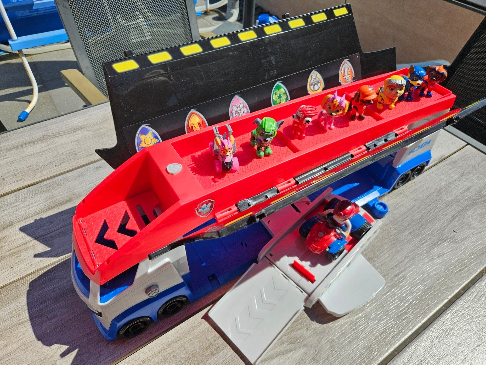 Paw Patrol Truck met Ryder op quad en alle hondenfiguurtjes, Ophalen of Verzenden
