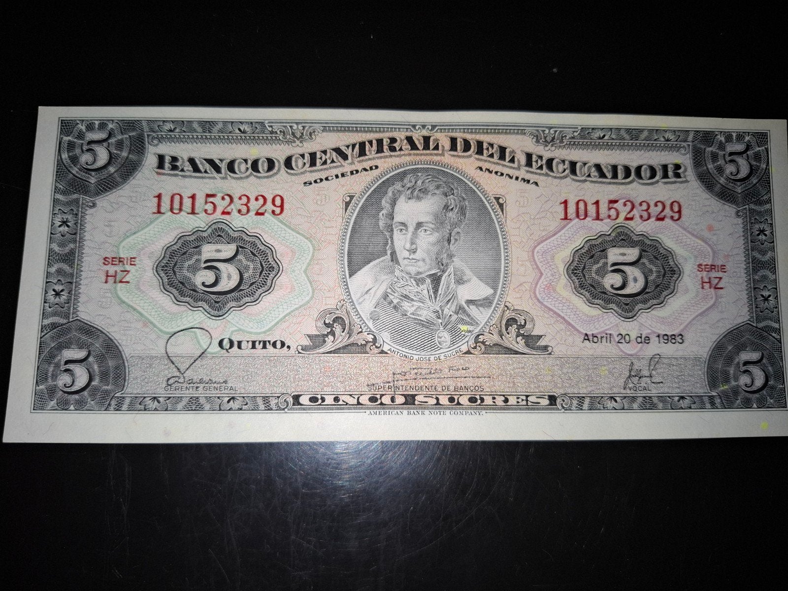 ### Ecuador 5 sucre 1983 ###, Ophalen of Verzenden