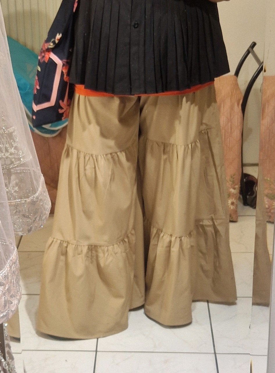 Beige Harembroek XL - Luchtig wijdvallend boho ibiza stijl, Beige, Maat 46/48 (XL) of groter, Ophalen of Verzenden, Zo goed als nieuw
