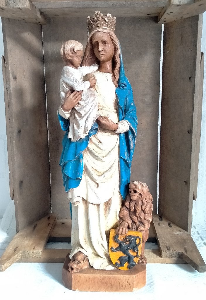 Brocante Mariabeeld Vlaamse Leeuw, Ophalen of Verzenden