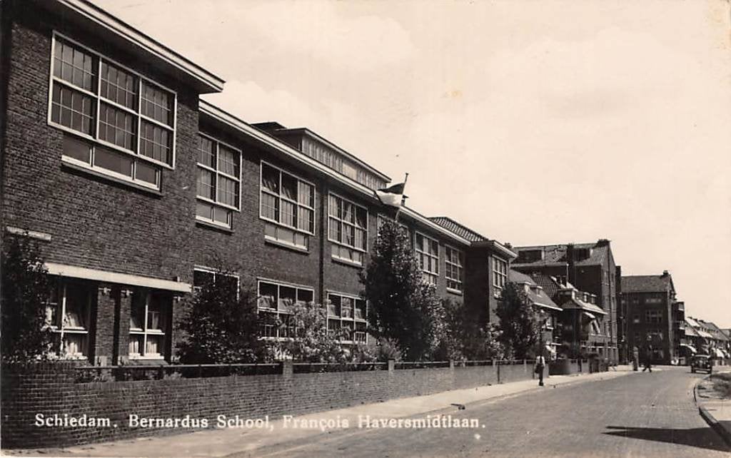 Schiedam Bernardus School François Haversmidtlaan, Ophalen of Verzenden, 1940 tot 1960, Gelopen, Zuid-Holland