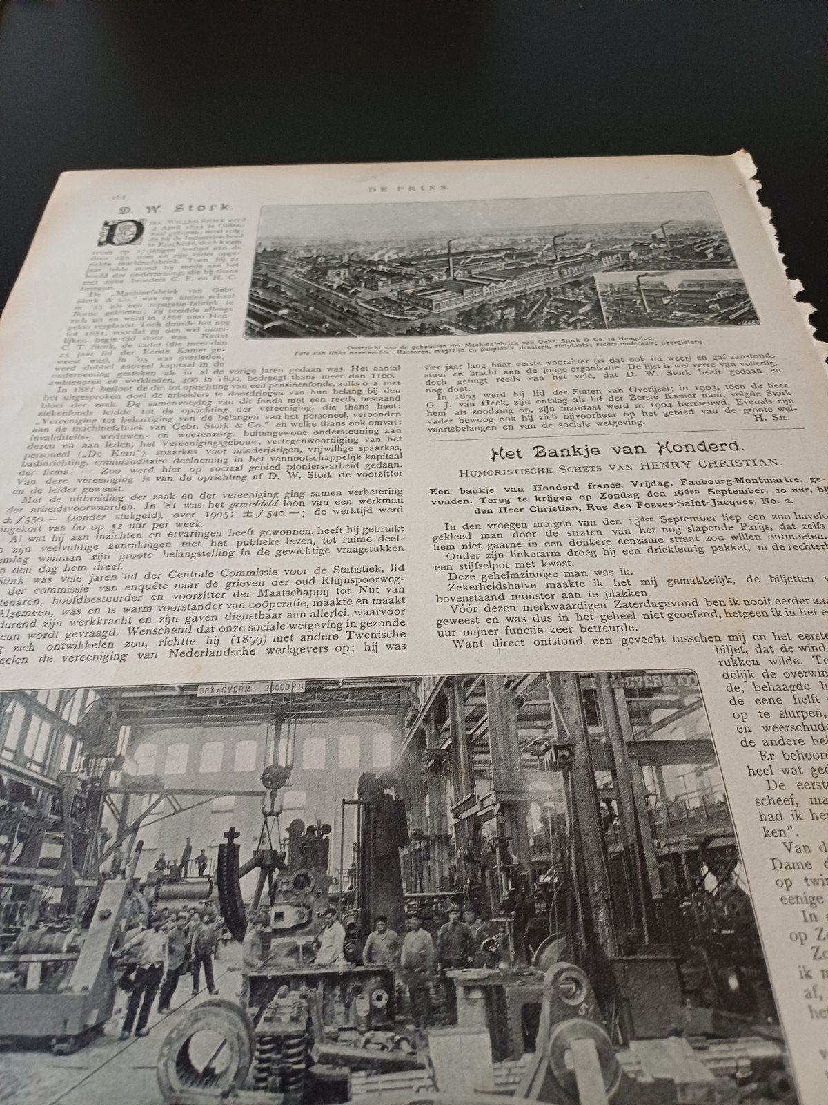 artikel Gebr. Stork Hengelo 1910, Ophalen of Verzenden, Voor 1920, Knipsel(s)