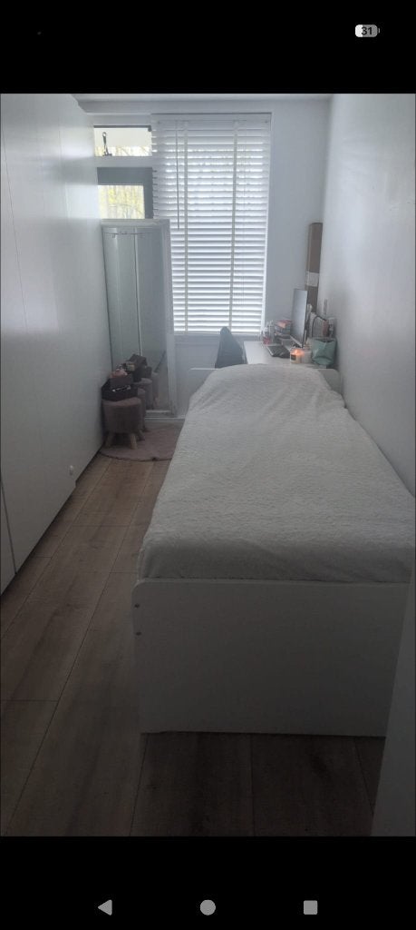 Wit bed, ikea malm, Ophalen, 90 cm, Eenpersoons, Wit