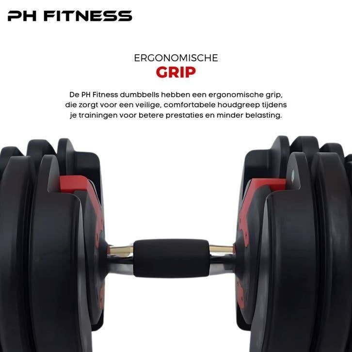REFURBISHED DEAL PH Fitness Verstelbare Dumbbells 24KG, Dumbbell, Support@phfitness.nl, PH Fitness, Armen