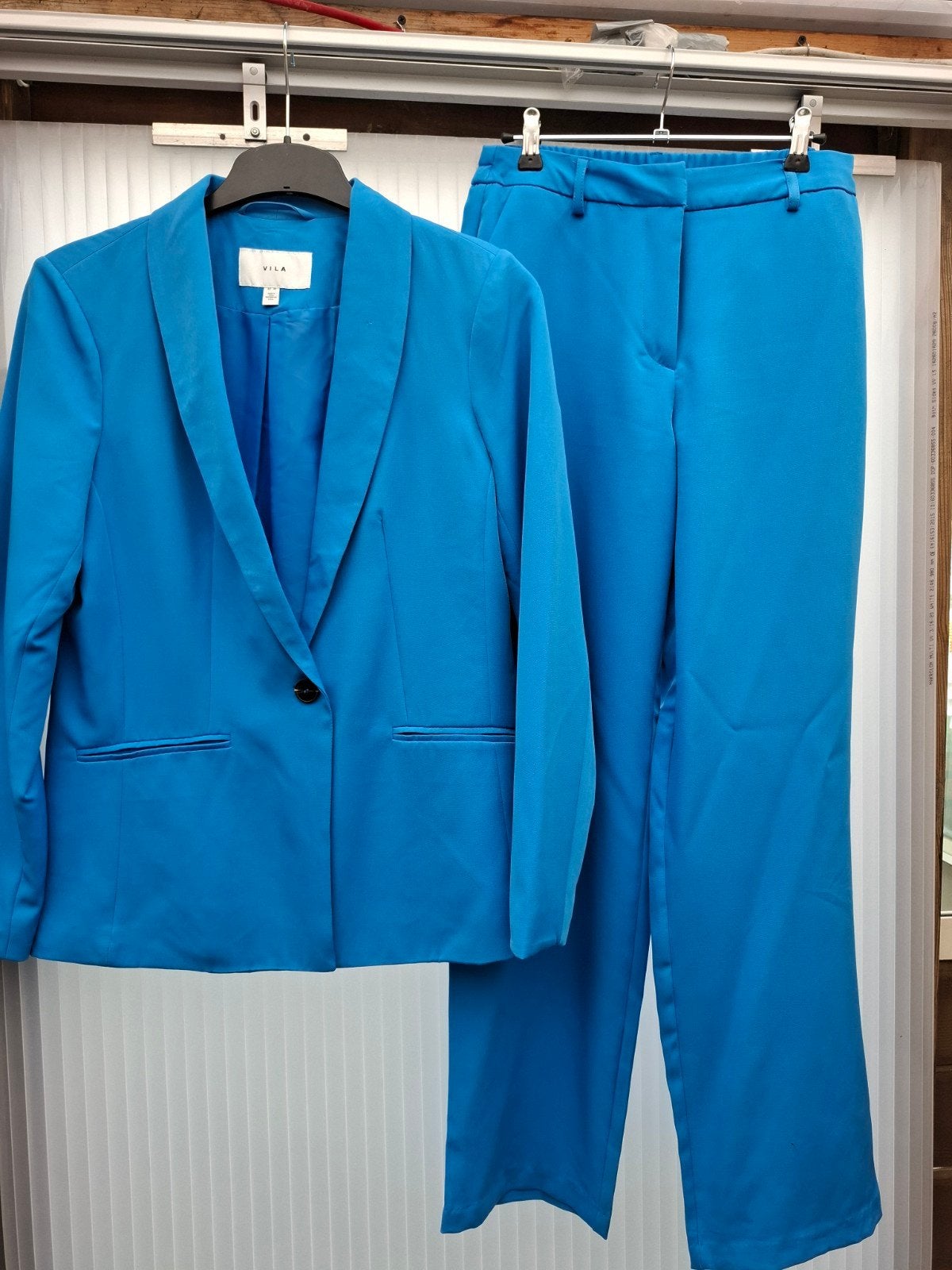 Vila Blauw Broekpak Maat 38 - Zo goed als nieuw, Kostuum of Pak, Blauw, Vila, Zo goed als nieuw