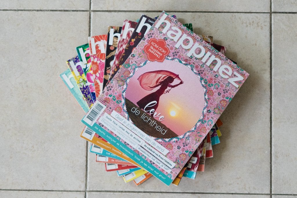 Happinez Tijdschriften 2015 – Nummers 1 t/m 8, Ophalen of Verzenden, Zo goed als nieuw, Lichaam en Geest