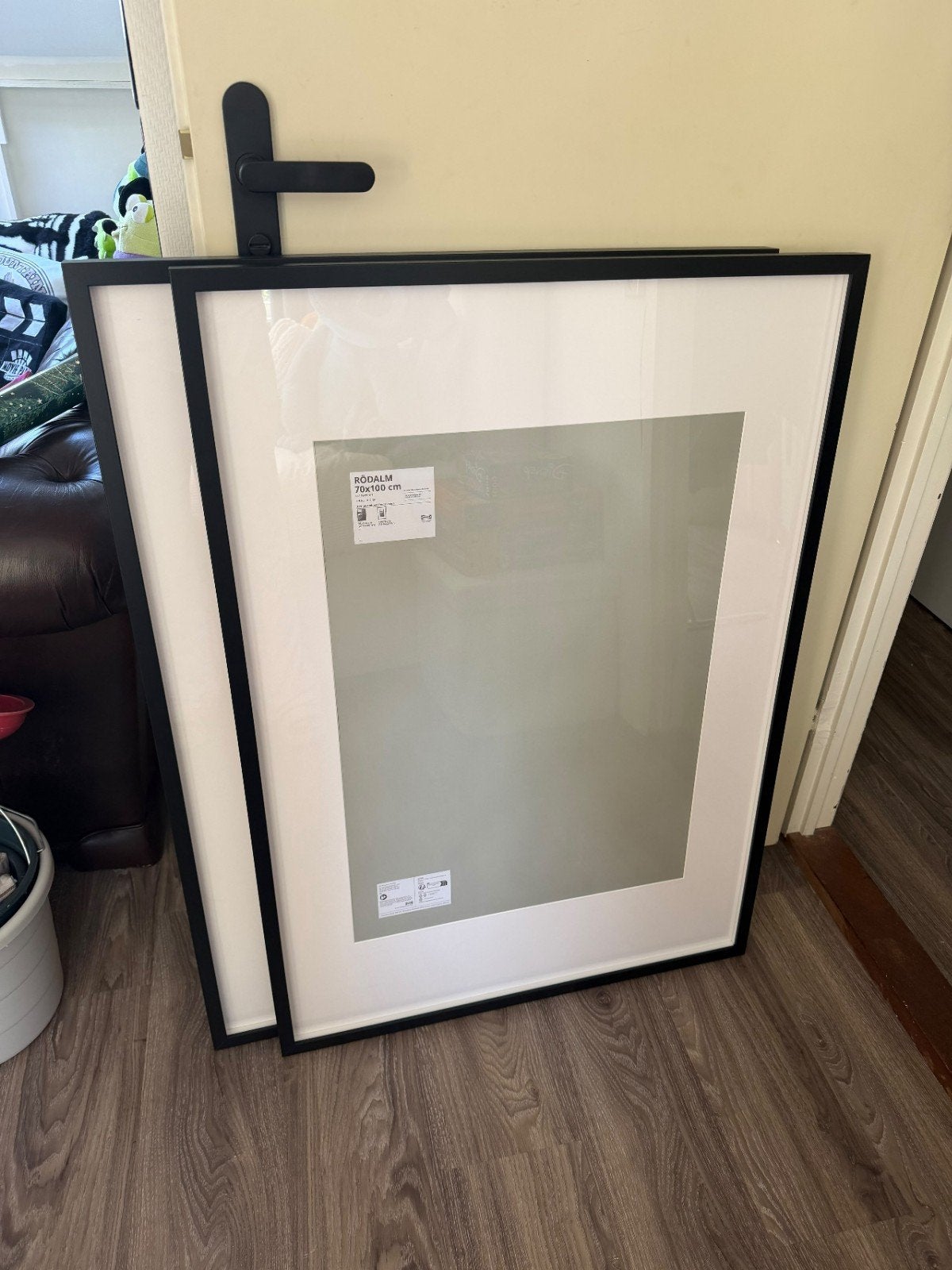 2 IKEA RÖDALM Fotolijsten 70x100 cm - Zwart, Ophalen, Zo goed als nieuw, Fotolijst, 100 cm