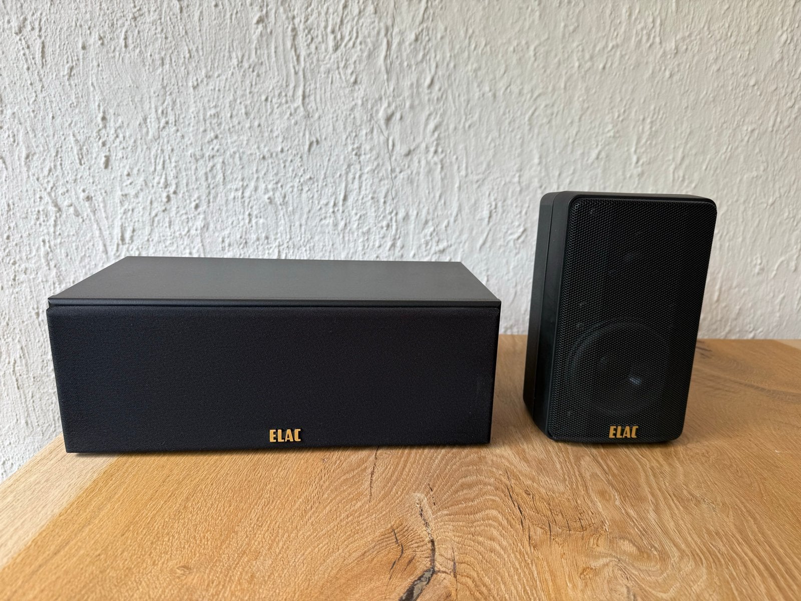 Set of ELAC CM 55 en M Sat 35 Speakers, Gebruikt, Geschikt voor surround/home cinema, Center speaker, Minder dan 60 watt