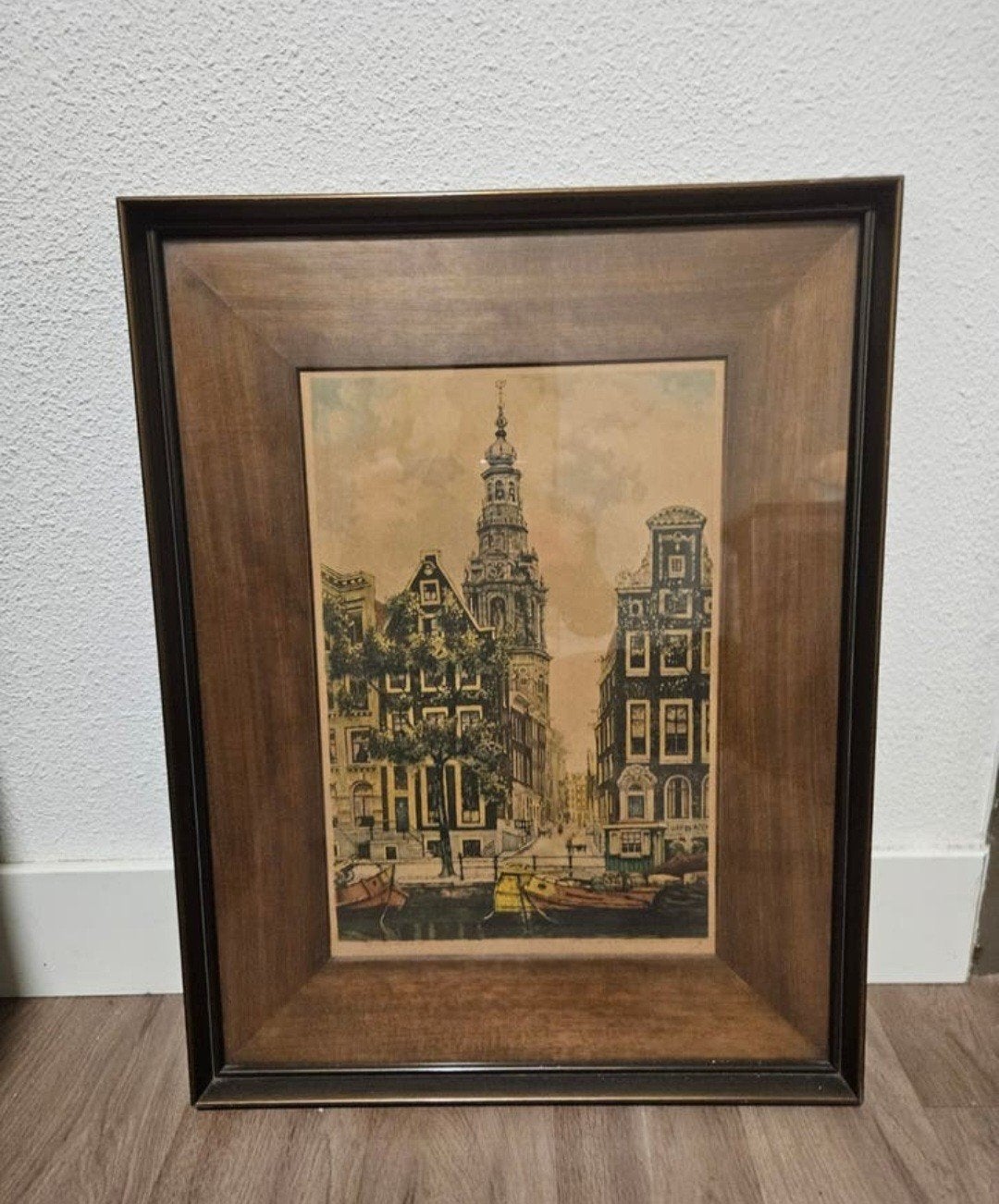 Cornelis Brandenburg - Kleurenets Zuiderkerk Amsterdam, Ophalen, Ets, Stadsgezicht, Ingelijst