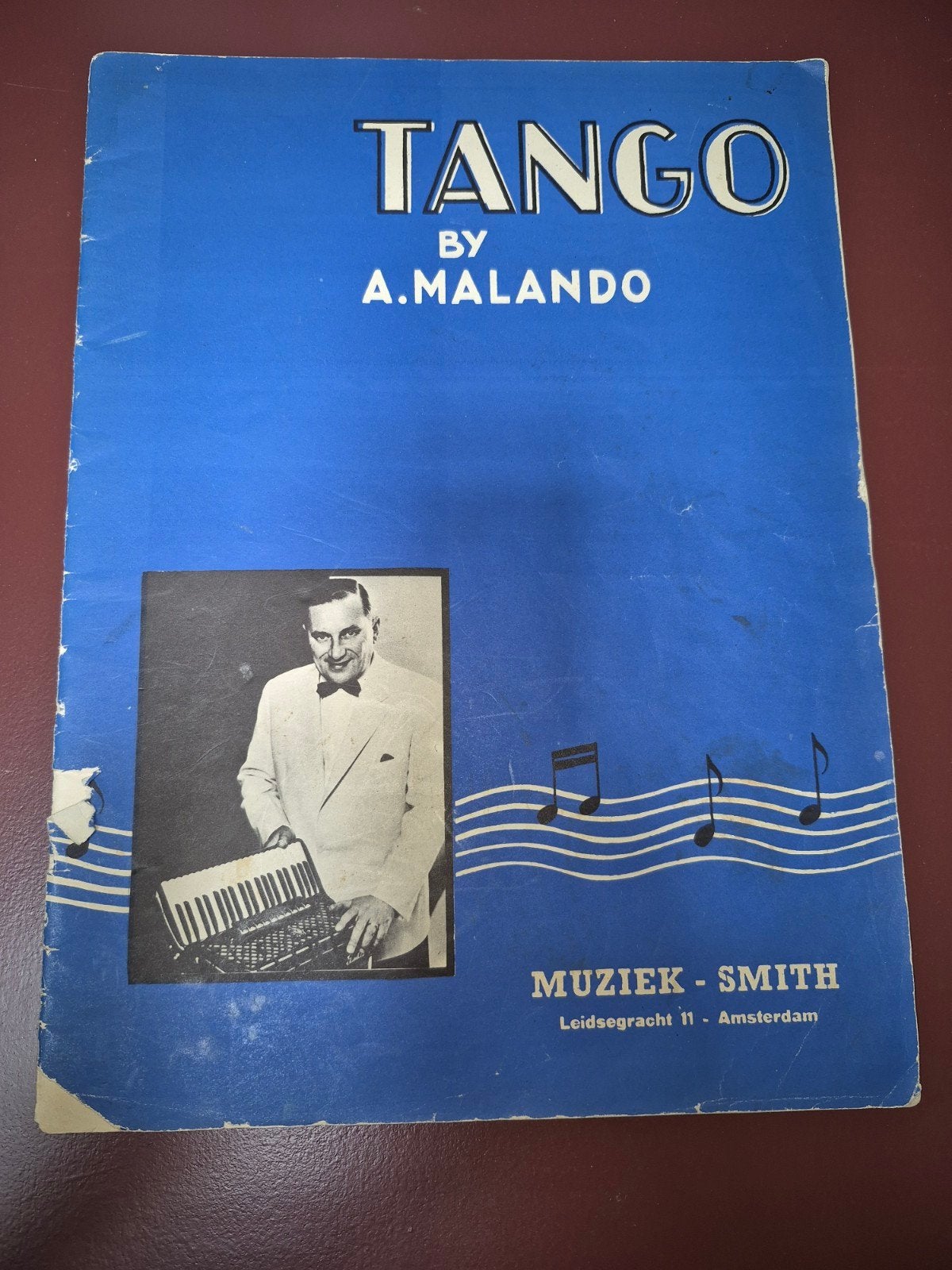 Tango bladmuziek van A. Malando, Muziek en Instrumenten, Bladmuziek, Latin en Salsa, Gebruikt, Ophalen of Verzenden, Accordeon